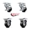 Service Caster 3.5 Inch Soft Rubber Swivel Top Plate Caster Set with 2 Brakes 2 Rigid SCC SCC-20S3514-SRS-TLB-2-R-2 - alternate 5